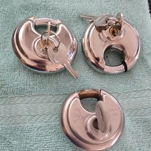 Silver Disc Padlocks with Keys